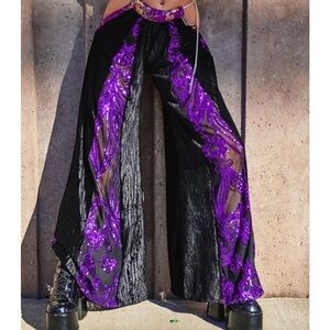 Little black diamond wide leg pant